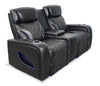 Elite 74" Genuine Leather Massage Power Reclining Loveseat with Immersive Audio and Power Headrests - Black | Causeuse de massage à inclinaison électrique Elite de 74 po en cuir véritable avec son immersif et appuie-têtes électriques - noire