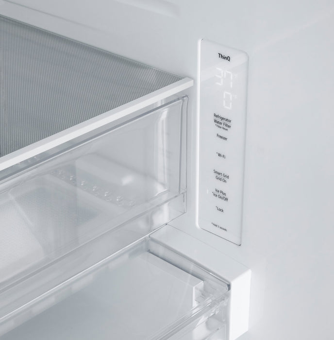 LG 25 Cu. Ft. Smart French-Door Refrigerator with Ice Maker - Black Stainless Steel - LF25S6200D