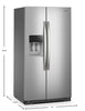 Whirlpool 36" 28.7 Cu. Ft. Side-by-Side Refrigerator - Fingerprint-Resistant Stainless - WRSF5536RZ | Réfrigérateur Whirlpool de 28,7 pi³ et de 36 po à compartiments juxtaposés - acier inoxydable résistant aux traces de doigts - WRSF5536RZ