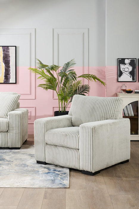 Willow 40\" Light Grey Fabric Chair with Track Arms and Reversible Seat and Back Cushions