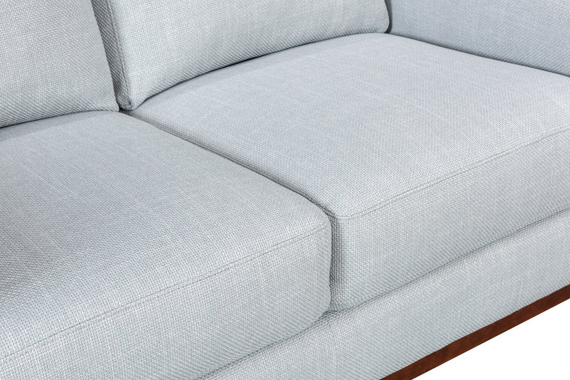 River 87\" Linen-Look Fabric Sofa with Wood Base and Legs - Grey