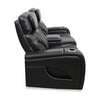 Elite 74" Genuine Leather Massage Power Reclining Loveseat with Immersive Audio and Power Headrests - Black | Causeuse de massage à inclinaison électrique Elite de 74 po en cuir véritable avec son immersif et appuie-têtes électriques - noire