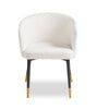 Gem 5pc Dining Set with Table & 4 Chairs, Glass Top & Metal Base, 55"W Round - Gold & White | Ensemble de salle à manger Gem 5 pièces avec table ronde de 55 po (L), dessus en verre, base en métal et 4 chaises - doré et blanc