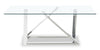 Briar 47" Modern Glass Top Coffee Table - Silver | Table à café moderne Briar de 47 po avec dessus en verre - argentée