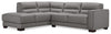 Citadel 2-Piece Left-Facing Top-Grain Genuine Leather Sectional with Wood Legs - Grey | Sofa sectionnel de gauche Citadel 2 pièces en cuir véritable de qualité supérieure avec pattes en bois - gris