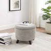 Winnipeg 17.5" Round Fabric Storage Ottoman - Grey|Pouf de rangement rond Winnipeg de 17,5 po en tissu - gris