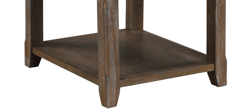 Weston 24” Traditional End Table with Storage and USB Port - Brown Elm