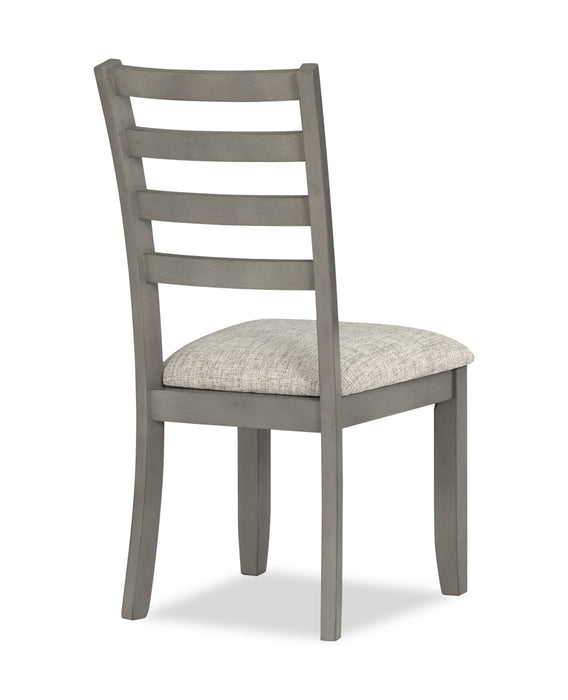Cove Dining Chair with Cushion Fabric Seat, Ladder-Back – Grey