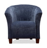 Ethan 31" Linen-Look Fabric Tub-Style Accent Chair with Wood Legs – Navy   | Fauteuil d’appoint Ethan de style gondole de 31 po en tissu d’apparence lin avec pattes en bois - bleu marine