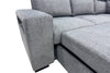 Coast 3-Piece Right-Facing Fabric Sleeper Sectional with Storage and Ottoman - Smoke | Sofa-lit sectionnel de droite Coast 3 pièces en tissu avec rangement et pouf - fumée