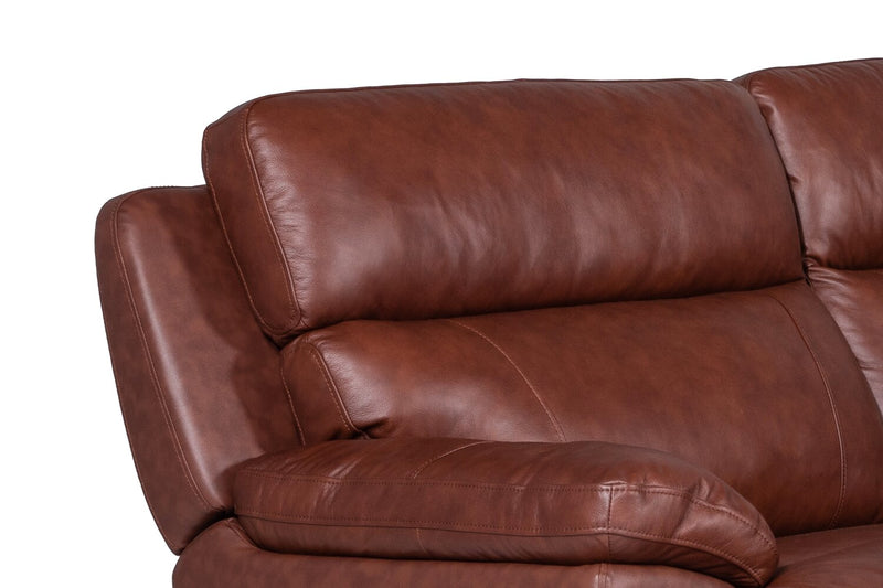 Sorrento 6-Piece Genuine Leather Power Reclining Sectional with Storage Console and USB Port - Madrid Brick Brown