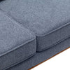Kort & Co. Kassia 80" Linen-Look Fabric Condo Size Sofa with Wood Base and Legs - Blue | Sofa Kassia de Kort & Co. de 80 po de format condo en tissu d’apparence lin avec base et pattes en bois - bleu