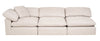 Eclipse Modular 8-Piece Linen-Look Fabric Sectional with Reversible Feather Down Cushions - Linen White | Sofa sectionnel modulaire Eclipse 8 pièces en tissu d’apparence lin avec coussins réversibles en duvet et plumes - blanc lin