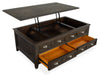 Hanson 50” Traditional Pine Lift Top Coffee Table with Storage and Casters - Graphite | Table à café traditionnelle Hanson de 50 po en pin avec dessus relevable - graphite