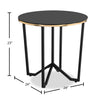 Xander 24" Modern Round Glass Top End Table - Black and Gold with Metal Legs|Table de bout ronde moderne Xander de 24 po avec dessus en verre - noire et dorée avec pattes en métal