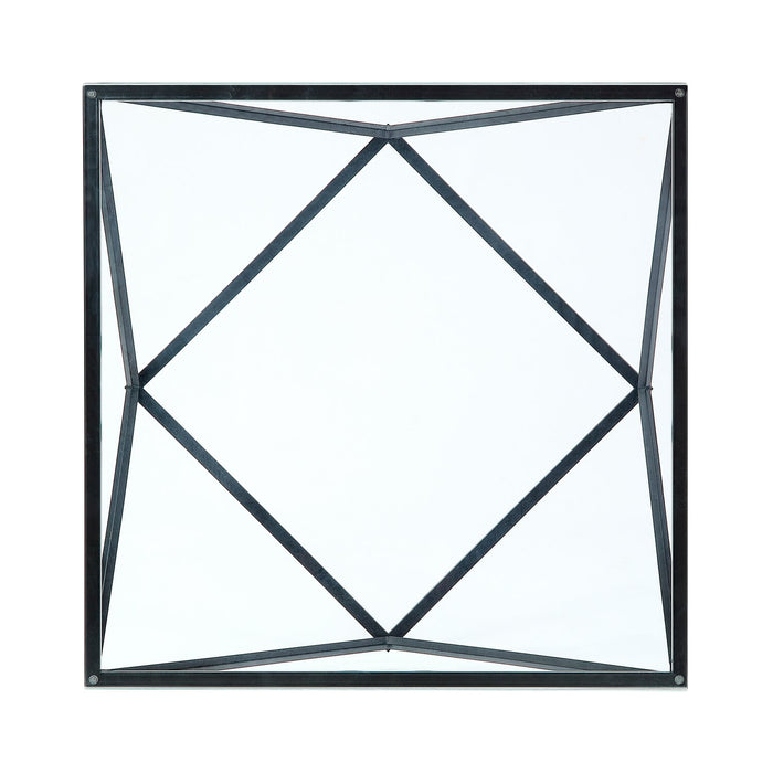 Prism 31.5\" Modern Glass Top Coffee Table – Glass with Metal Base 