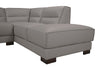 Citadel 3-Piece Right-Facing Top-Grain Genuine Leather Sectional with Wood Legs - Grey | Sofa sectionnel de droite Citadel 3 pièces en cuir véritable de qualité supérieure avec pattes en bois - gris