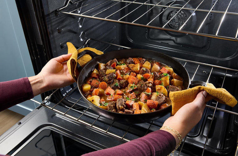 Whirlpool 30\" 5 Cu. Ft. Gas Range with Air Cooking - Black-on-Stainless - WSGS5030SV