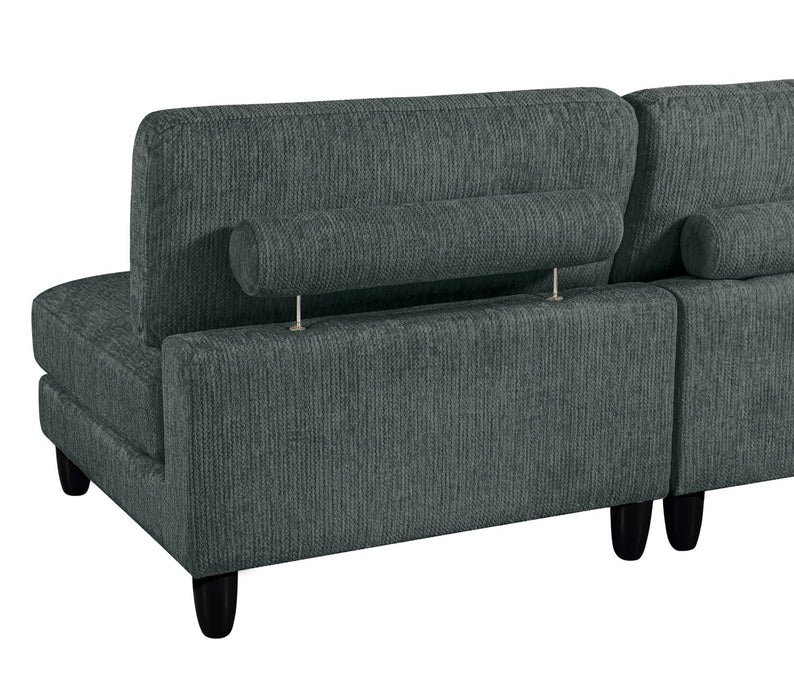 Lounge 5-Piece Chenille Armless Modular Sectional – Grey