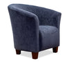 Ethan 31" Linen-Look Fabric Tub-Style Accent Chair with Wood Legs – Navy   | Fauteuil d’appoint Ethan de style gondole de 31 po en tissu d’apparence lin avec pattes en bois - bleu marine
