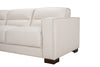 Citadel 2-Piece Left-Facing Top-Grain Genuine Leather Sectional with Wood Legs - Frost White | Sofa sectionnel de gauche Citadel 2 pièces en cuir véritable de qualité supérieure avec pattes en bois - blanc givré