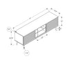 Gemma 72" Rustic TV Stand with Storage and Cable Management for TVs up to 80"- Brown | Meuble pour téléviseur rustique Gemma de 72 po avec rangement et système de gestion des câbles pour téléviseurs jusqu’à 80 po - brun