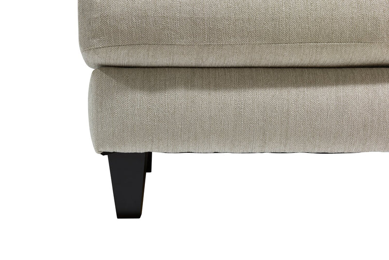 Made in Canada Nofia 80\" Chenille Fabric Sofa with Two Accent Pillows and Wood Legs - Linen Beige