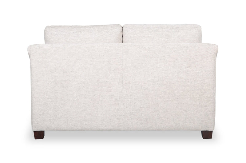 Mallie 60\" Chenille Fabric Loveseat with Rolled Arms and Wood Legs - Shell White