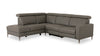 Valentino 3-Piece Left-Facing Genuine Leather Power Reclining Sectional with Adjustable Headrests - Grey | Sofa sectionnel de gauche à inclinaison électrique Valentino 3 pièces en cuir véritable avec appuie-têtes réglables - gris