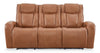 Shaquille O’Neal Home Titan 92" Genuine Leather Power Reclining Sofa with Shaq-o-pedic Comfort – Earth | Sofa à inclinaison électrique Titan de Shaquille O’Neal Home de 92 po en cuir véritable avec confort Shaq-o-pedic -  terre