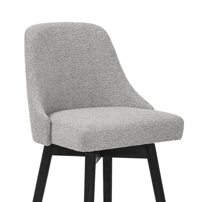 Nash Counter-Height Stool with Swivel Seat & Polyester Fabric, 26.5\"H, Wood & Metal - Grey
