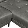 Edge 2-Piece Right-Facing Genuine Leather Sectional with Wood Legs and Removable Back Cushions - Grey | Sofa sectionnel de droite Edge 2 pièces en cuir véritable avec pattes en bois et coussins de dossier amovibles - gris
