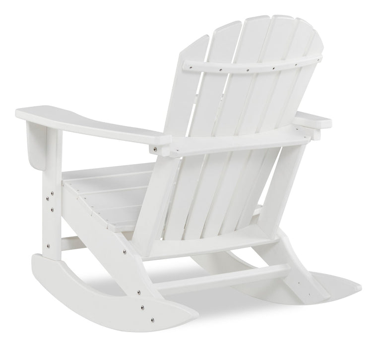 Bask Outdoor Patio Rocking Chair - High Density Plastic, UV & Weather Resistant - White