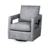 Ever 28\" Swivel Leather-Like Fabric Accent Chair – Grey