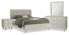 Cami 6pc Bedroom Set with Bed, Dresser, Mirror & Nightstand, Mid-Century Modern, Grey Oak - Queen Size | Ensemble de chambre à coucher de style moderne du milieu du 20e siècle Cami 6 pièces en chêne gris avec lit, commode - format grand lit