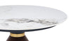 Alwin 31.5” Modern Round Coffee Table with White Sintered Stone Top - Brown | Table à café ronde moderne Alwin de 31,5 po avec dessus en pierre frittée blanche - brune