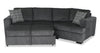 Made in Canada Legend 2-Piece Right-Facing Chenille Fabric Cuddler Sleeper Sectional - Pepper Grey | Sofa-lit sectionnel enveloppant de droite Legend 2 pièces fabriqué au Canada en tissu de chenille - gris poivre