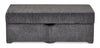 Made in Canada Morgan 48" Chenille Fabric Storage Ottoman - Grey | Pouf de rangement Morgan de 48 po fabriqué au Canada en tissu de chenille - gris