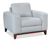 River 40.1" Linen-Look Fabric Chair with Wood Base and Legs - Grey | Fauteuil River de 40,1 po en tissu d’apparence lin avec base et pattes en bois - gris