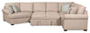 Scott Living Haven 3-Piece Left-Facing Chenille Fabric Cuddler Sleeper Sectional - Taupe | Sofa-lit sectionnel enveloppant de gauche Haven de Scott Living 3 pièces en tissu de chenille - taupe