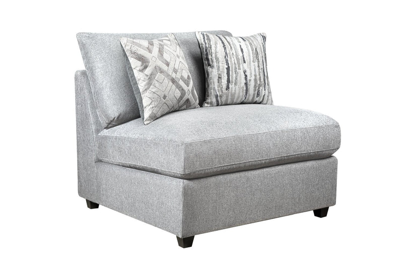 Scott Living Evolve Modular 4-Piece Linen-Look Fabric Sectional with Feather Down Cushions - Grey