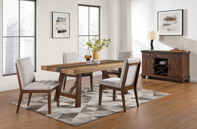 Boden Dining Table, 78\"W, Trestle Base - Brown