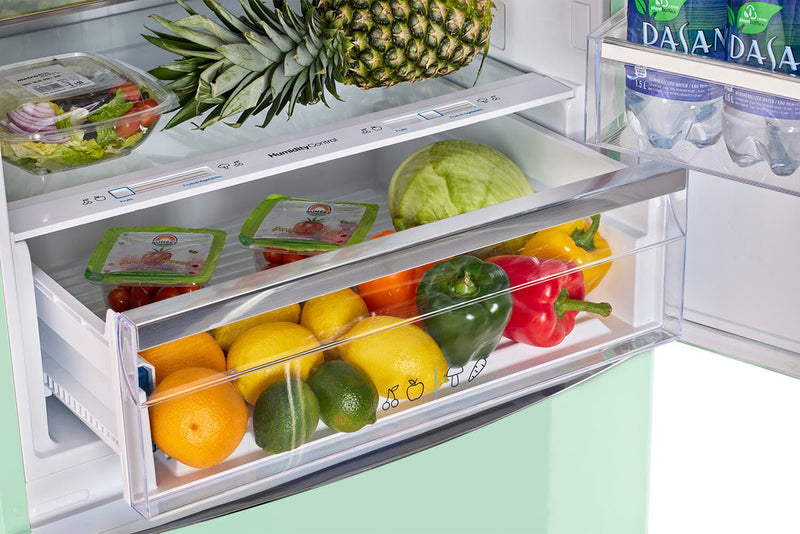 Unique Classic Retro 28\" 17 Cu Ft. Bottom Mount Refrigerator - Green - UNQ-455L LG AC