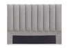 Amos Upholstered Headboard in Grey Fabric, Channelled - Queen Size | Tête de lit rembourrée Amos en tissu gris en canaux - format grand lit