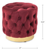 Adell 17" Round Fabric Ottoman with Gold Base - Red | Pouf rond Adell de 17 po en tissu avec base dorée - rouge