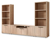 Noren 115" 3-Piece Entertainment Centre with Storage for TVs up to 70"- Light Oak | Meuble audio-vidéo Noren de 115 po 3 pièces avec rangement pour téléviseurs de jusqu’à 70 po - chêne clair