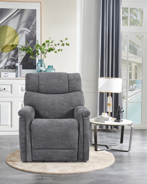 Claire 34\" Chenille Fabric Power Lift Reclining Chair - Granite Grey