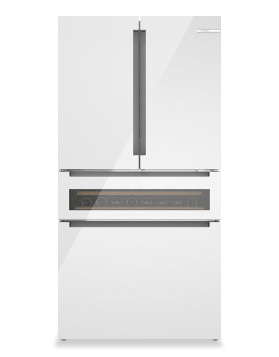 Bosch 800 Series 36\" 20.5 Cu. Ft. Counter-Depth French Door Refrigerator with Dual Compressor - White 