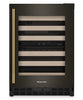 Kitchenaid® 24" Undercounter Wine Cellar with Full-Extension Wood-Front Racks - Black Ore - KUWR524SBE | Cellier à vin KitchenAid de 24 po sous le comptoir avec grilles à extension complète à devant en bois - Minerai noir - KUWR524SBE
