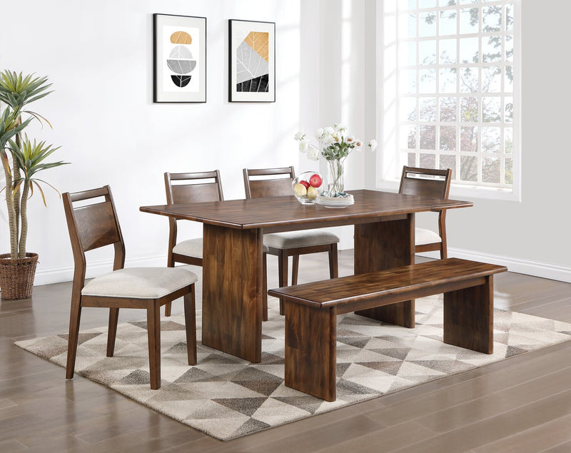 Vale Dining Bench, Wood, 58\"W - Brown